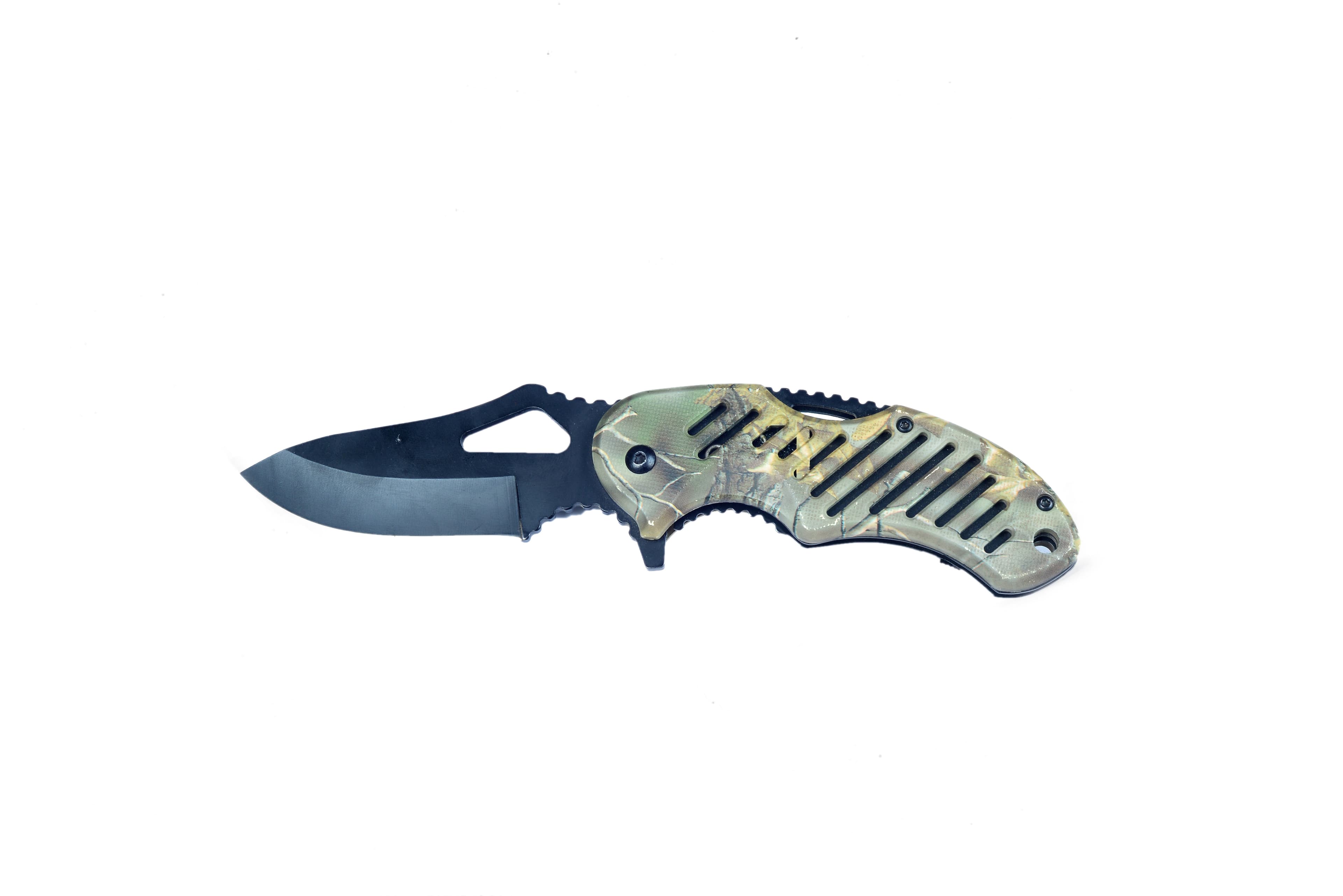 Tactical Folding Pocket Knife – Camo Handle Black Blade