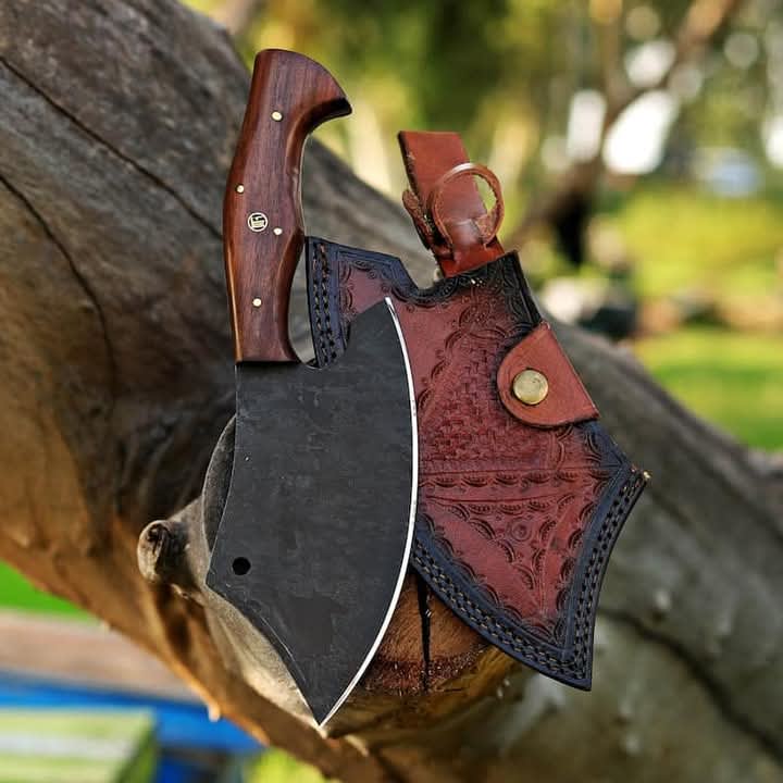 Handmade Cleaver Knife with Wood Handle